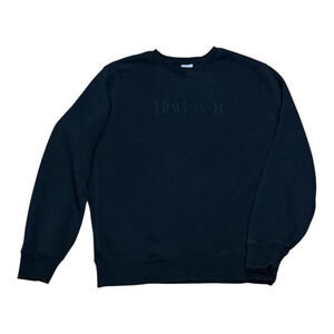 Hurley Sweater Mens Medium Black Long Sleeve Fleece Crewneck Pullover Logo